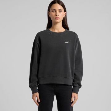 Womens Relax Faded Crew Sweater